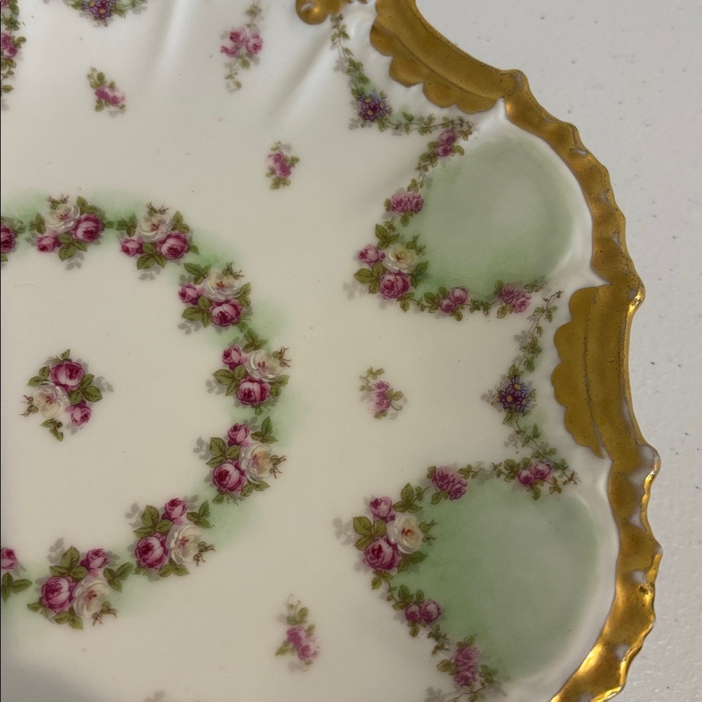 LIMOGES Coronet vintage Floral Gold tone Trim Decorative Plate made in France - Picture 4 of 10